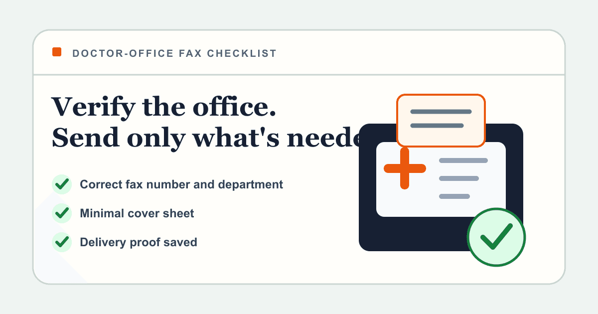 Editorial illustration for How to Fax Documents to a Doctor's Office Safely