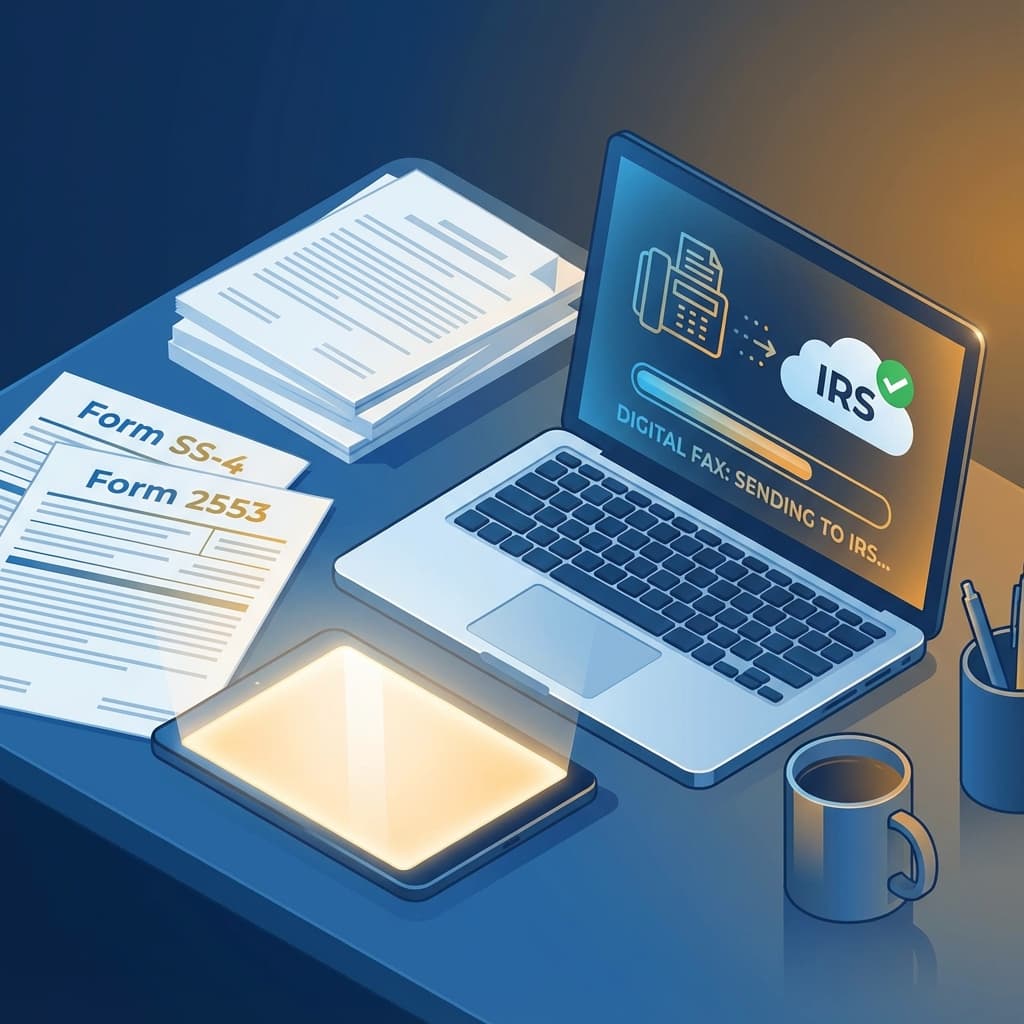 Editorial illustration for How to Fax IRS Documents in 2026: Forms, Fax Numbers, Cover Sheet, and Proof