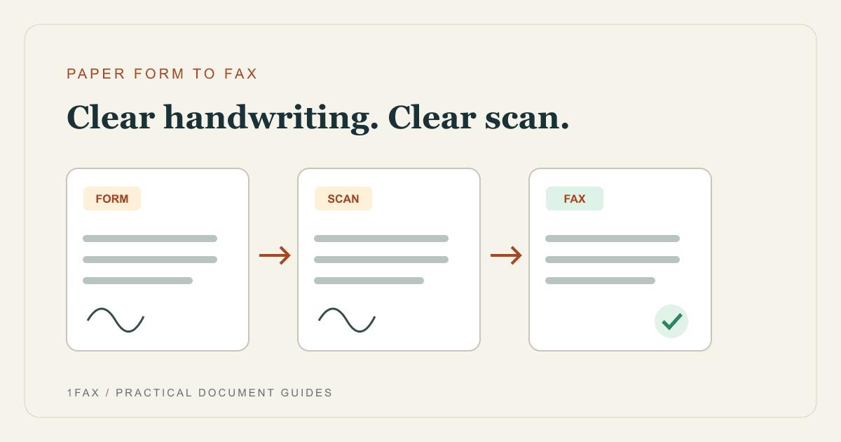 Editorial illustration for How to Fax a Handwritten Form from Your Phone